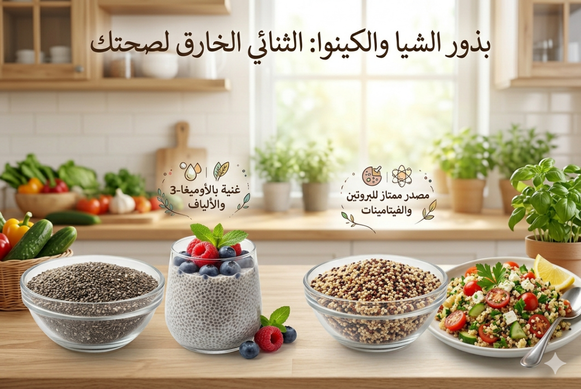 بذور الشيا والكينوا: الثنائي الخارق لصحتك ونظامك الغذائي