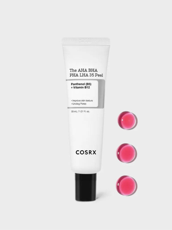 cosrx The AHA BHA PHA LHA 35 Peel مقشر احماض الفواكه الاحمر