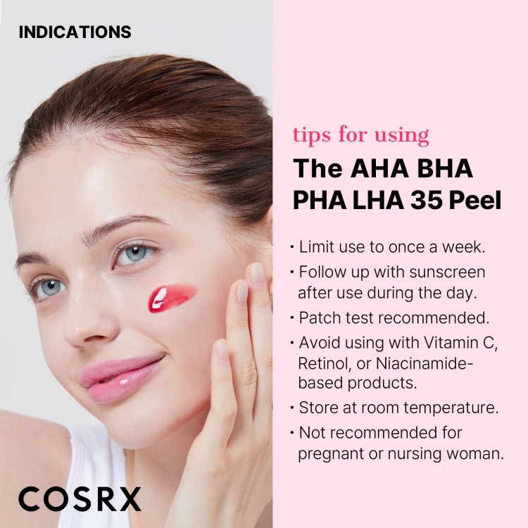 cosrx The AHA BHA PHA LHA 35 Peel مقشر احماض الفواكه الاحمر
