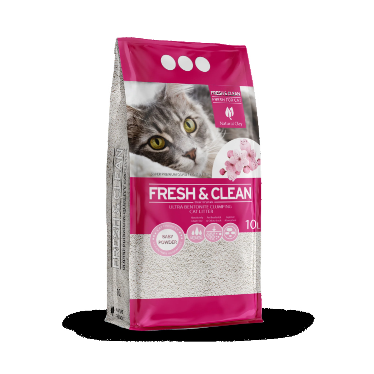 رمل قطط فريش &كلين برائحة الباودر المنعش 