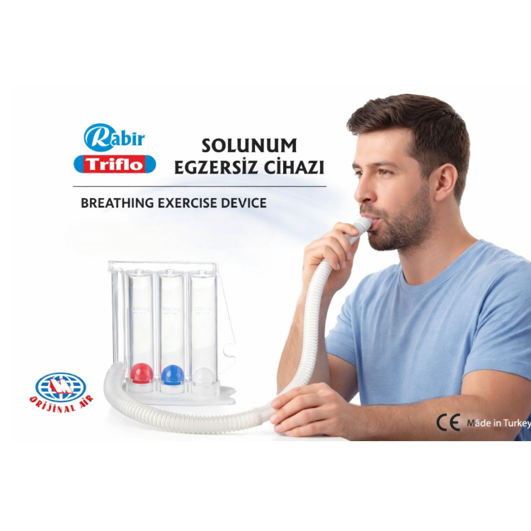 جهاز تمرين التنفس رابير تريفلو التركي يعمل على تقوية عضلات الجهاز التنفسي 