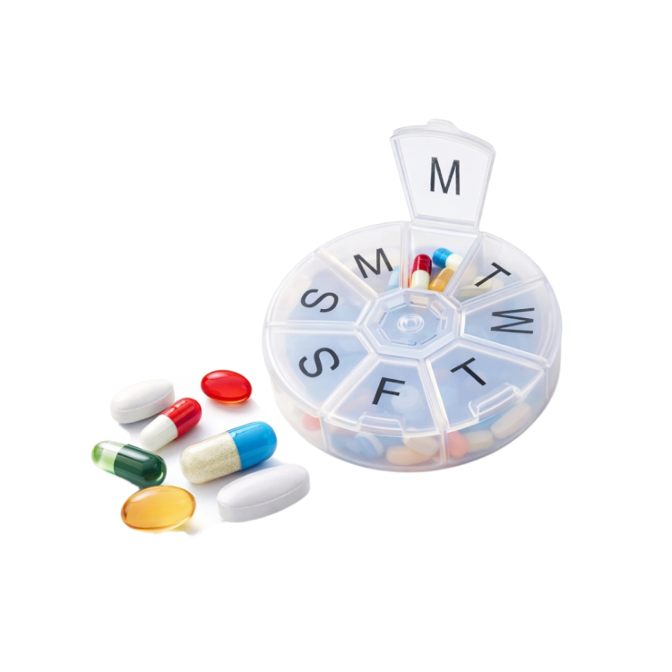 حافظة دواء الاسبوعيه الدائرية