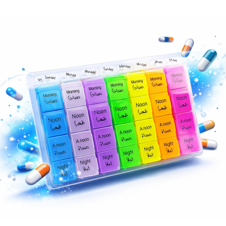 حافظة الدواء اليومية من الصباح الى المساء