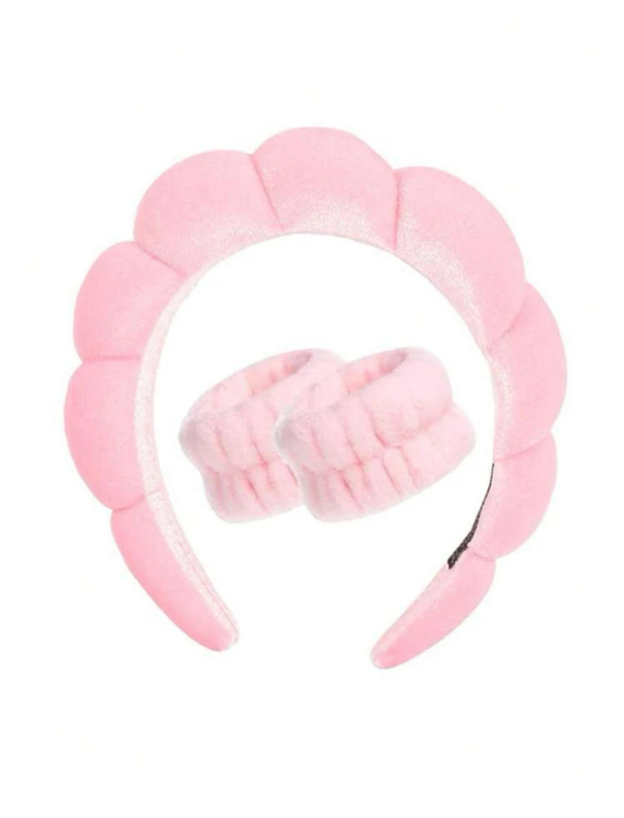 Women Headband & 2pcs Fuzzy Scrunchie 