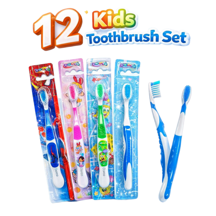 فراشي اسنان اطفال عدد 12  قطعةمن دوركو 