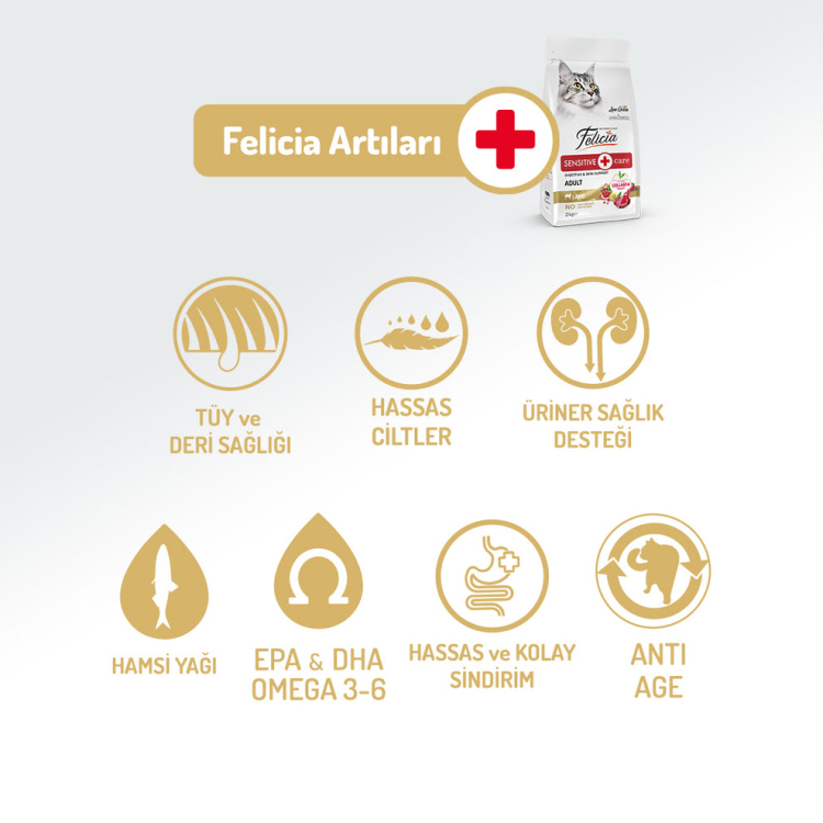 طعام فيليسيا للقطط البالغة بنكهة لحم الضأن، معزز بالكولاجين، مضاد للحساسية، 2 كجم 