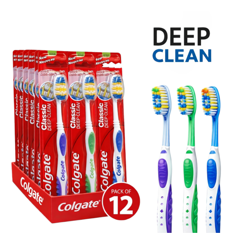 فراشي اسنان كولجيت ديب كلين  12 قطعه