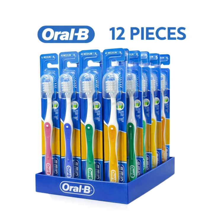 فرشاة أسنان اورال بي متوسطه  123 عدد 12 قطعة  