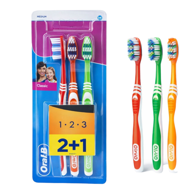 فرشاة أسنان أورال بي سنسيتيف وايت متوسطة  2+1 