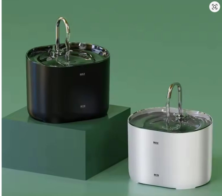 موزع مياه أوتوماتيكي ذكي وصديق للبيئة للقطط، بتصميم بلاستيكي دائري