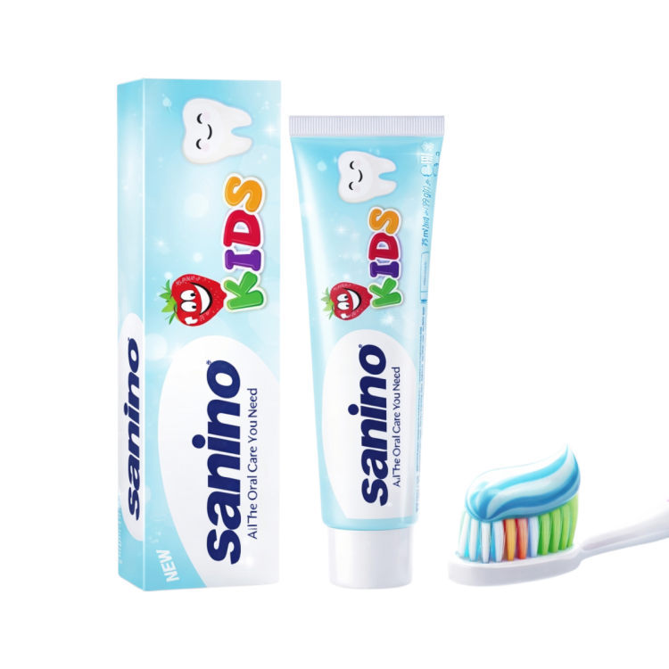 معجون اسنان اطفال التركي سانينو كيدز  تيربو بنكهة الفراولة بحجم 75 مل 