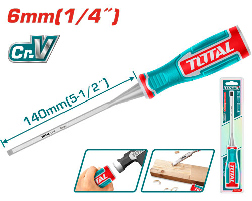 سنسيل خشب TOTAL THT4166 Wood chisel6mm*140mm