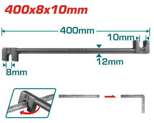  مفتاح طعج حديد 8+10 ملم Total THBEB08102  Bending Bar 8mm&10mm