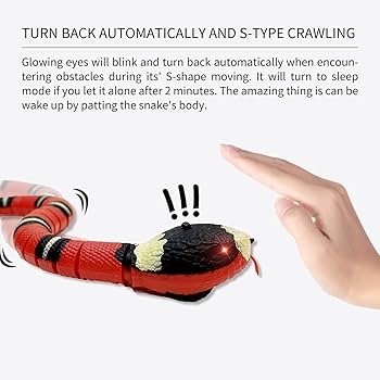 Snake Cat Toy for Cats, Smart Sensing Snake Rechargeable, Automatically Sense Obstacles and Escape
