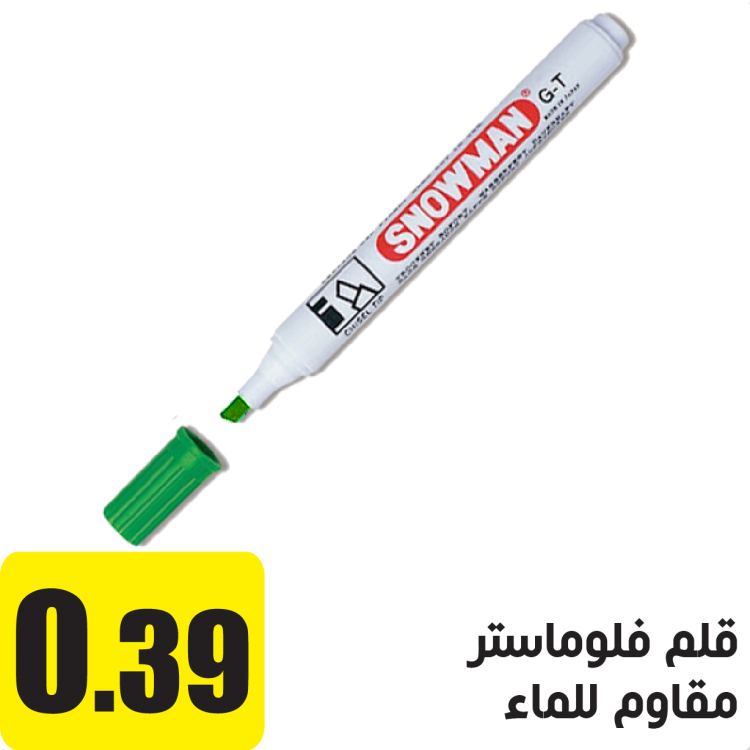قلم فلوماستر سنومان مقاوم للماء اخضر