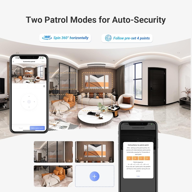 EZVIZ H7C DUAL 4MP+4MP  (2K + 2K) RESOLUTION PAN & TILT WI-FI CAMERA | PANIC 2 WAY CALL BUTTON | AI HUMAN DETECTION | PANORAMIC VIEW |SMART COLOR NIGH