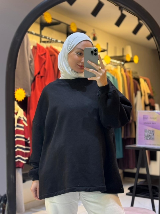 بلوزة اوفر سايز هودي