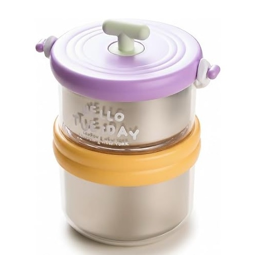 حافظة طعام ستيل طبي طبقتين 1.2 لتر 