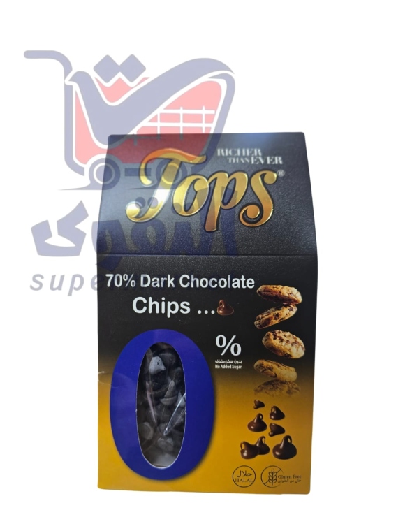 توبس شوكلت شيبس دارك بدون سكر175غ
