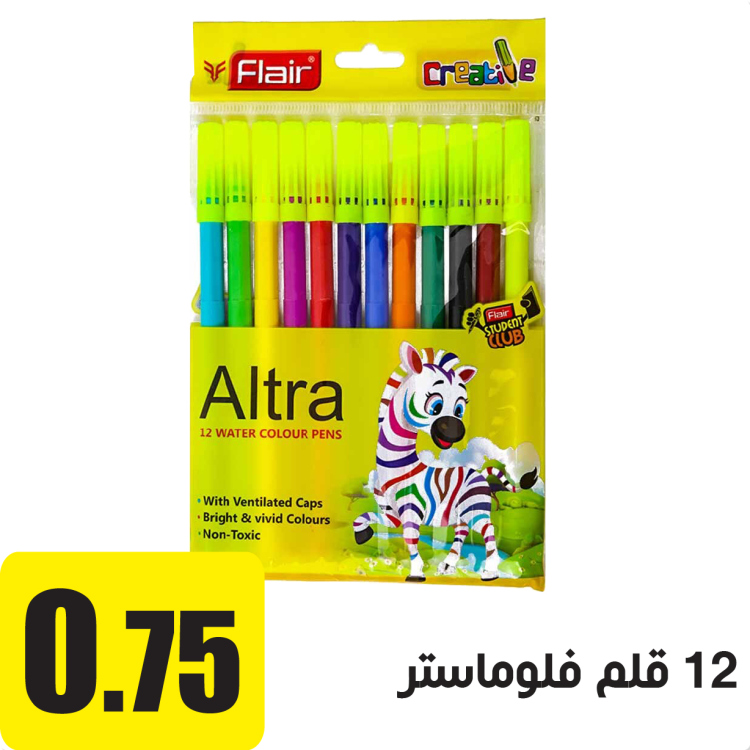 12 قلم فلوماستر 15 سم