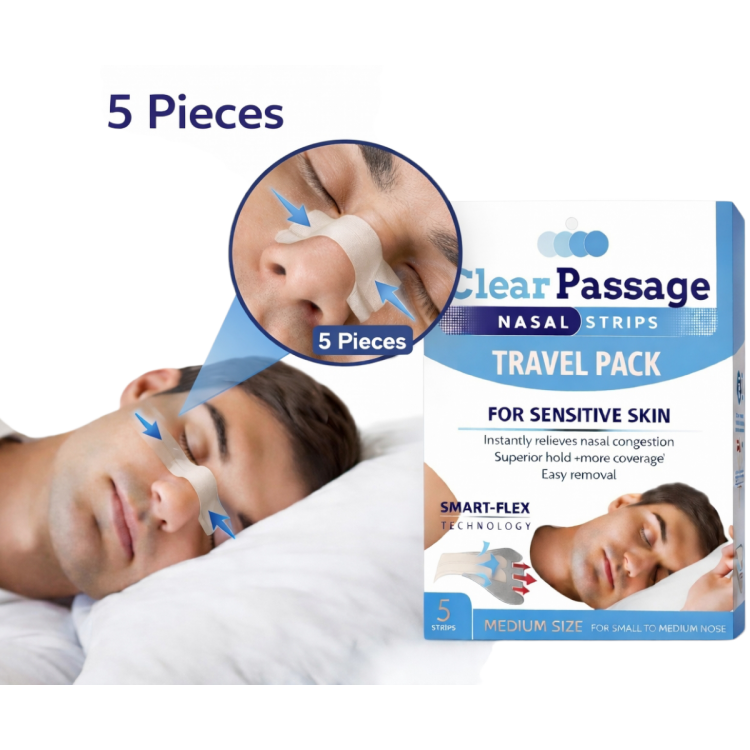 لزقات تخفيف الشخير والاحتقان للمساعدة على التنفس عدد 5 شرائط 