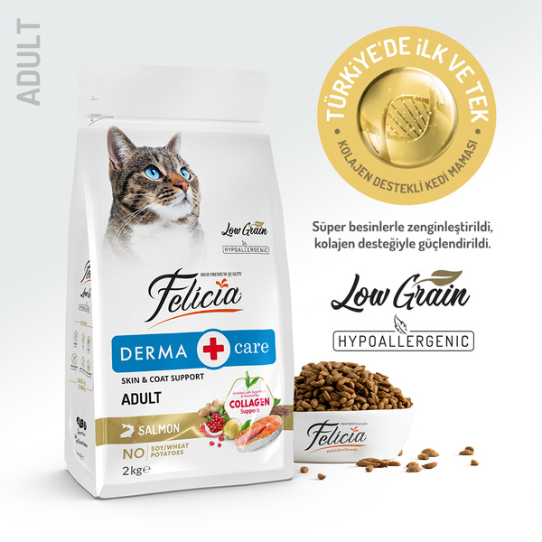 felicia cat food 12kg derma  salmon