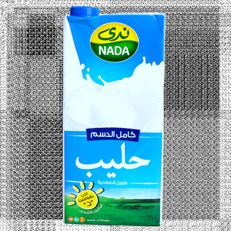 ندى حليب طويل الأمد كامل الدسم 1 لتر