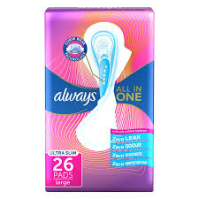 أولويز فوط صحية كبيرة الحجم 26 قطعة