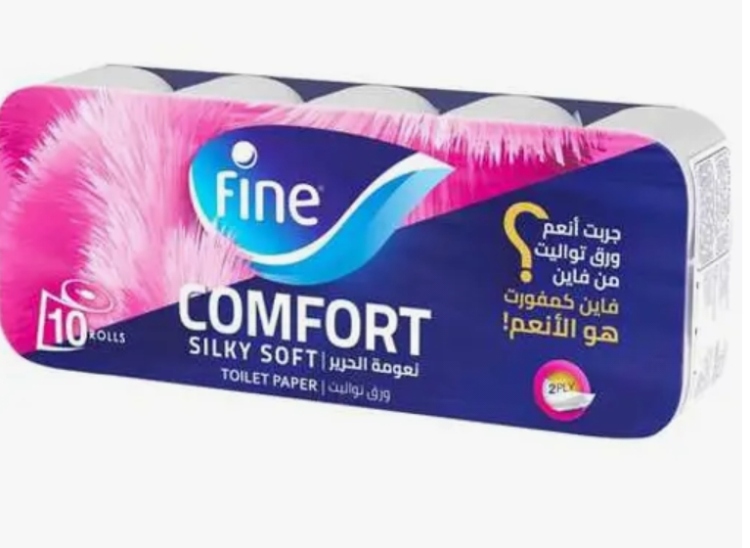 فاين رول تواليت كمفورت 175 قطعة 2 طبقة 10 حبات