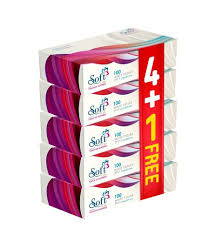 سوفت اليت مناديل 3 طبقات 100 منديل 5 حبات