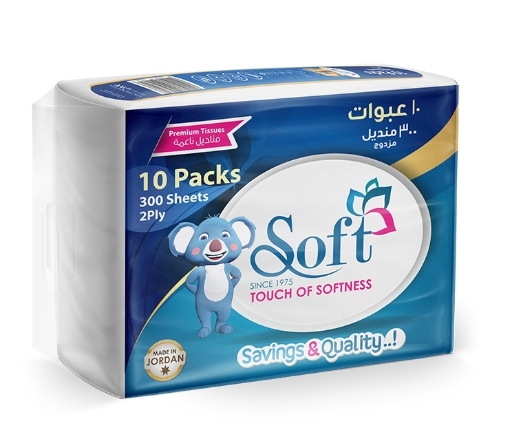 سوفت محارم وجه نايلون 300 منديل 10 قطع