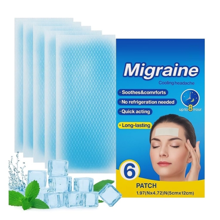 لصقات المبردة بالمنثول لتخفيف الصداع والحرارة عدد 6 لصقات