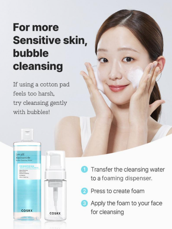 Cosrx, Low pH Niacinamide Micellar Cleansing Water