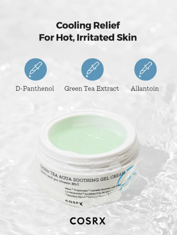 Cosrx, Green Tea Aqua Soothing Gel Cream 