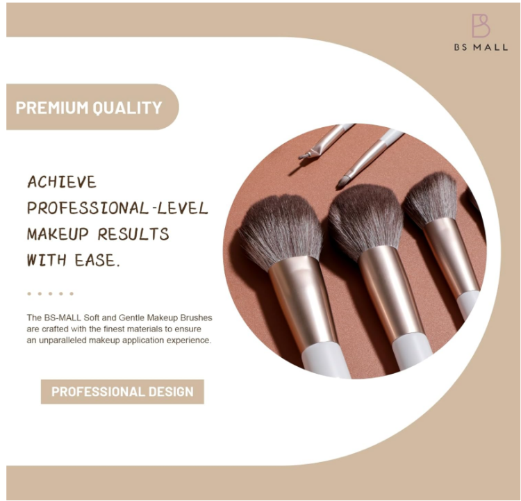 BS-MALL, Makeup Brushes With Bag Case 18 Pcs