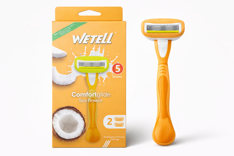 ماكينة الحلاقة النسائية ووتل رأسين عدد 5 شفرات جوز الهند 