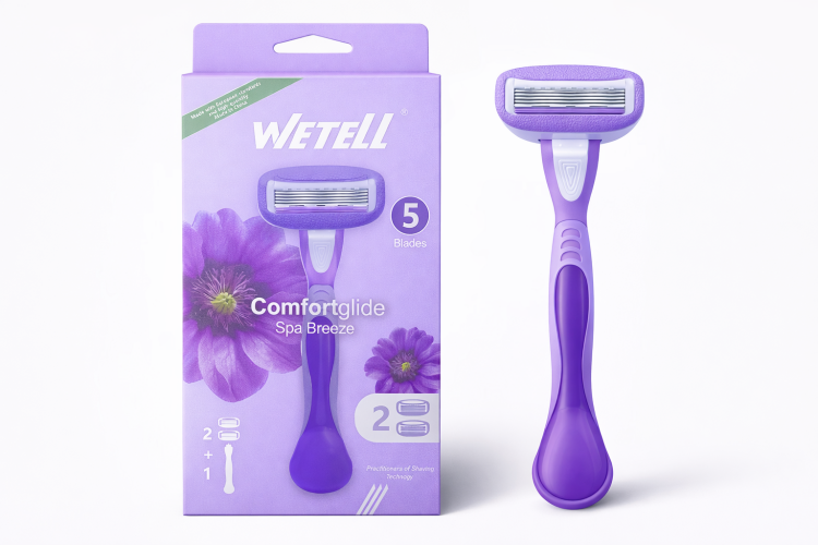 ماكينة الحلاقة النسائية ووتل رأسين عدد 5 شفرات بنكهة الافندر 