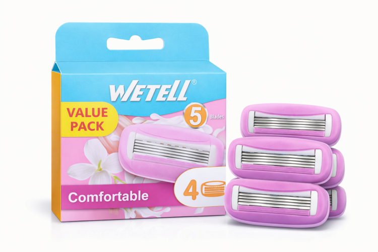 رؤوس شفرات ووتل بنكهة الورد 4 روؤس 