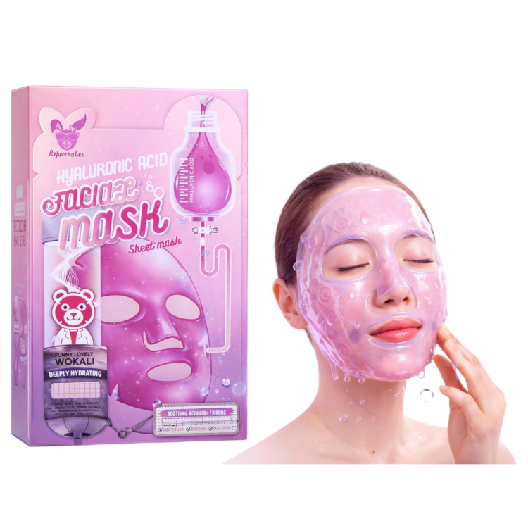 ماسك وجه 10 قطع بحمض الهيالورونيك من ووكلي 