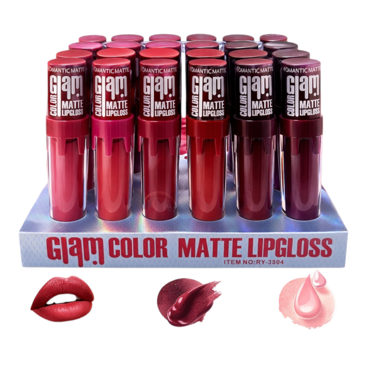  ليب جلوس مطفي24 قطعة  أحمر شفاه  فاخرة 