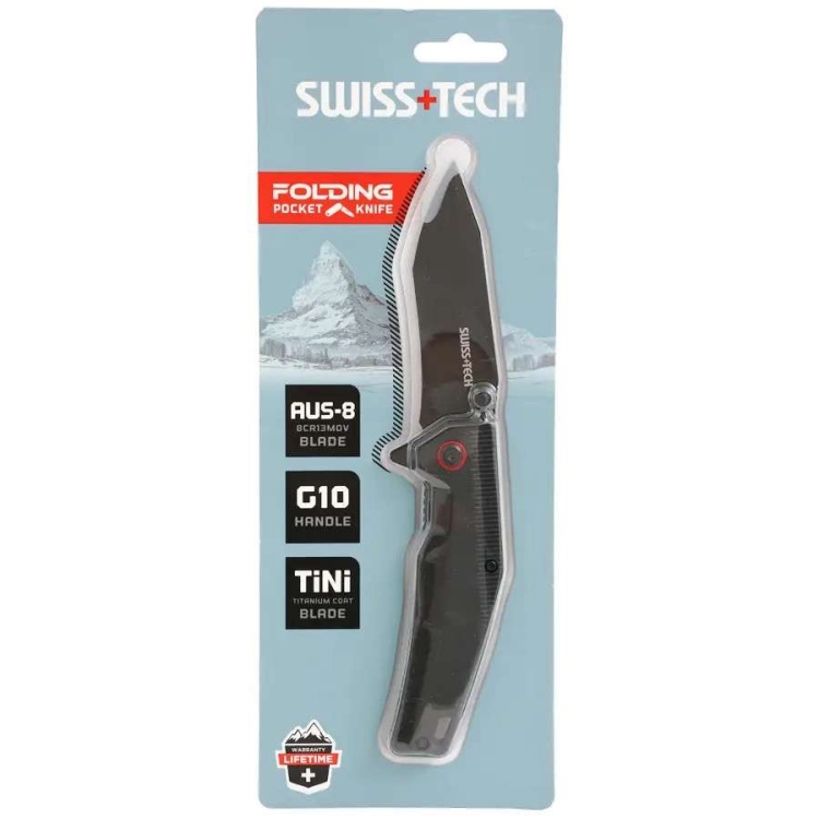 سكين جيب طوي تيتانيوم  Swiss+tech sto14002