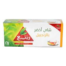 الربيع شاي اخضر بالزنجبيل 25 ميدالية