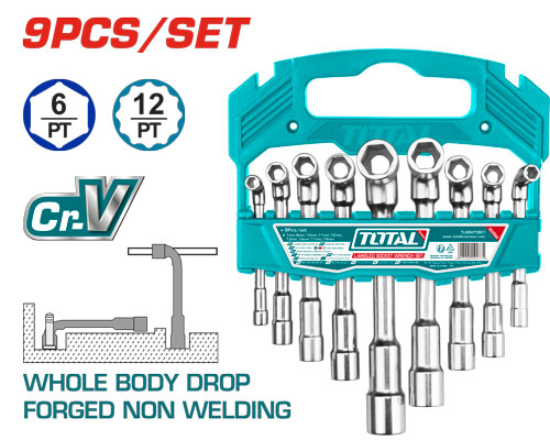 Total TLASWT0901 L-Angled socket wrench set طقم بوكس 9 قطع 