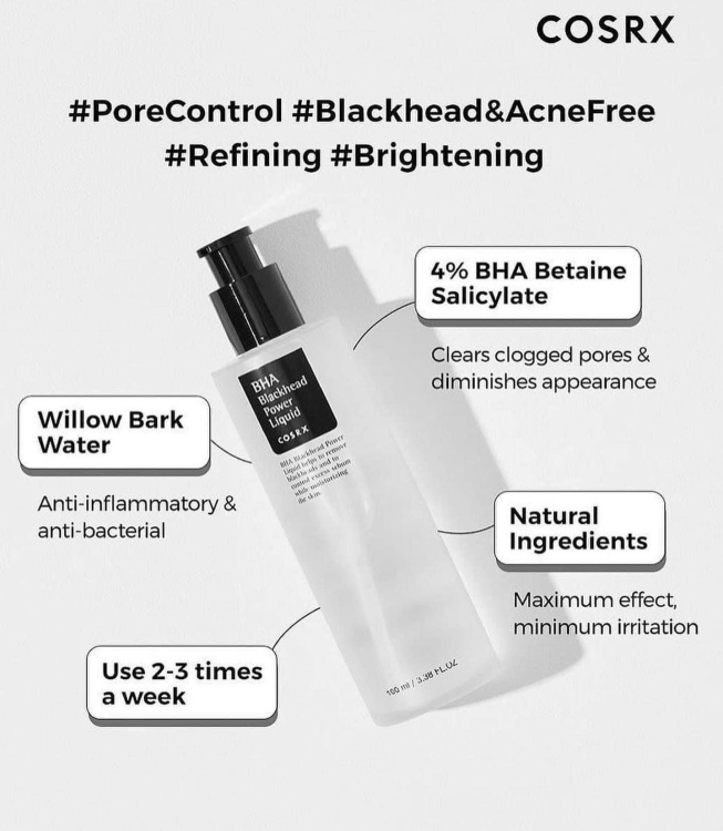 Cosrx Bha blackhead Power Liquid  مصل لعلاج الرؤوس السوداء والبيضاء وعلاج حب الشباب 