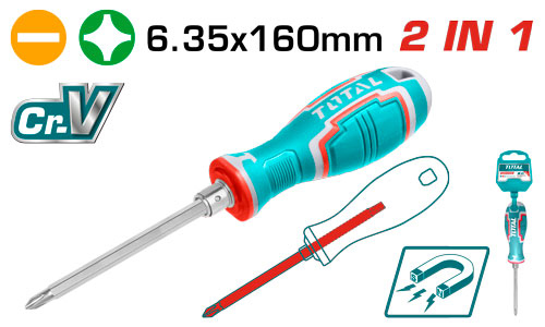 مفك قلاب TOTAL THT250206 2 IN 1 Screwdriver set