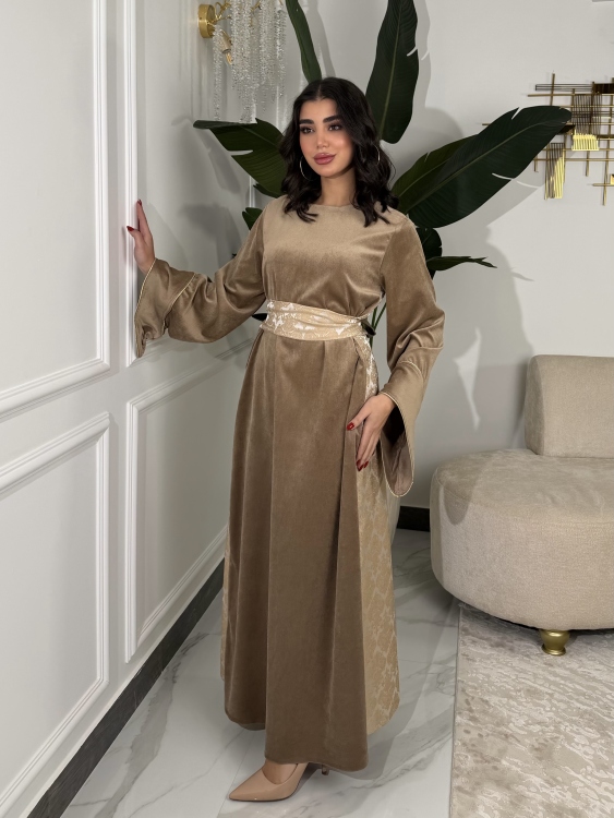 جلابية ياسمينا   Jalabiya With Floral Belt (نقشة 1)