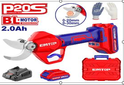 مقص تقليم زراعي شحن مع بطارية شاحن 20V يقطع ELSL203083     (mm20/30)   Brushless Motor