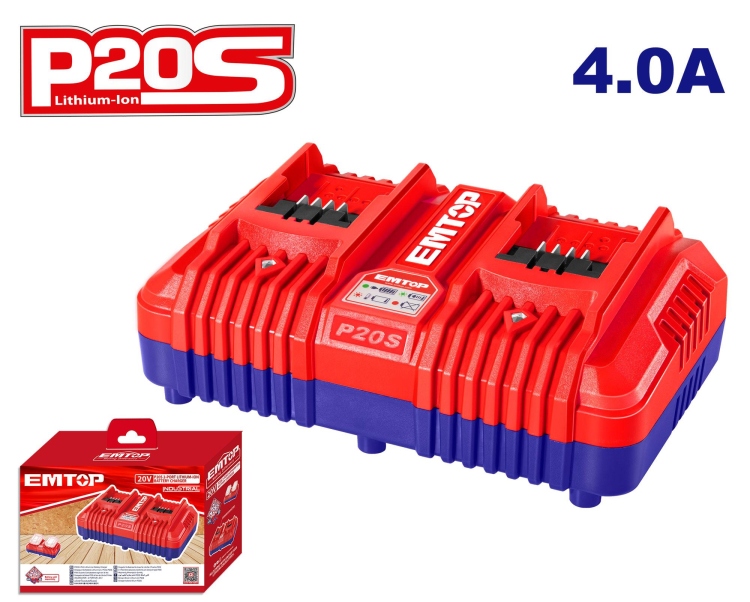 شاحن 2 بطاريه مزدوج سريع  EFCR20403    20V  4.0 AH  