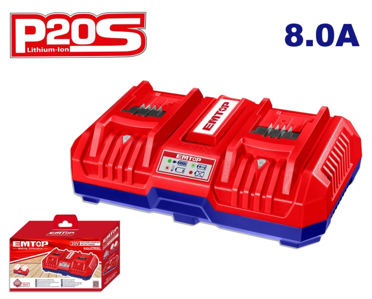 شاحن 2 بطاريه مزدوج سريع EFCR2082    20V  8.0 AH  
