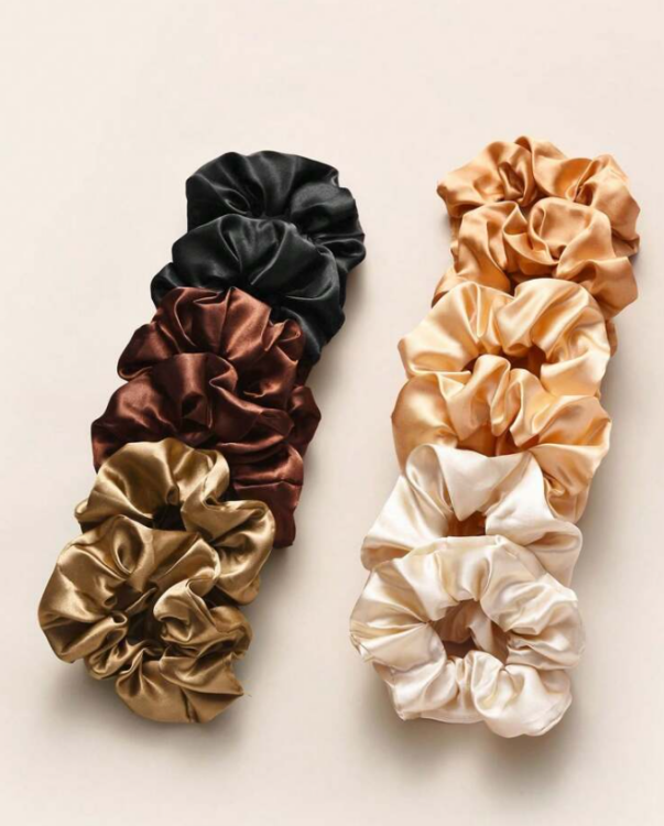 Satin scrunchies (saving collection 12pcs)  بكج بكل ساتان (بكج توفيري ١٢ قطعة)